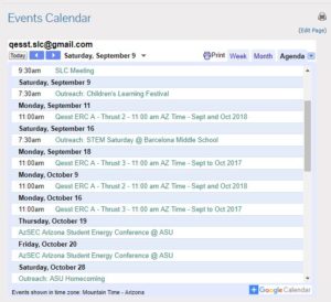 QESST Outreach options can be seen on our QESST Calendar